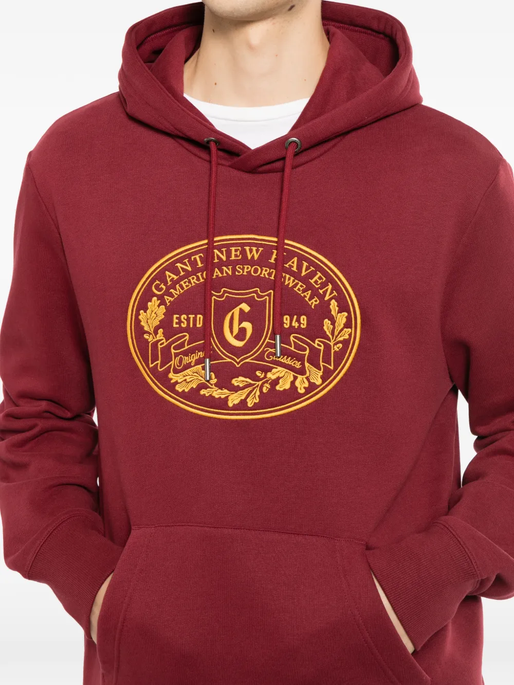 Gant Hoodie met borduurwerk Rood