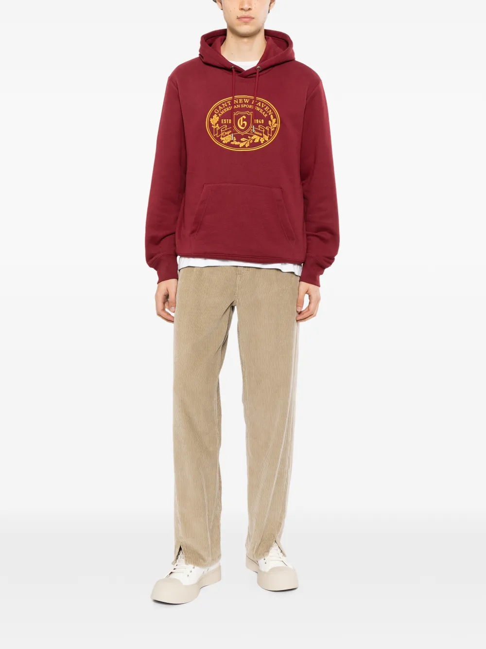 Gant Hoodie met borduurwerk Rood