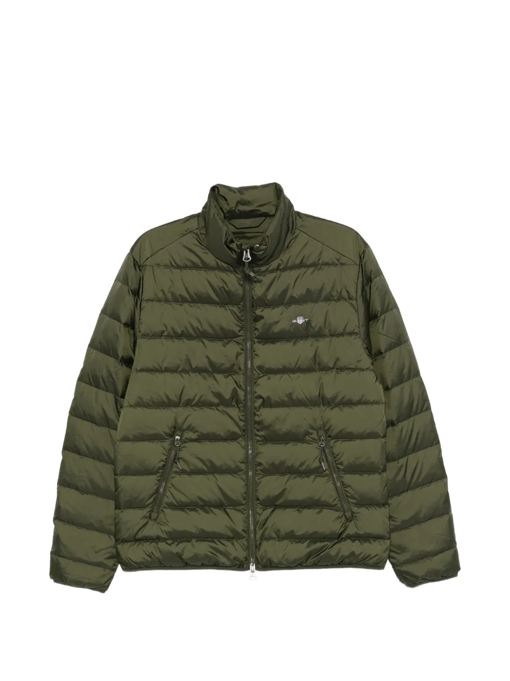 Gant logo-embroidered padded jacket - Vert Gant logo-embroidered padded jacket - Vert