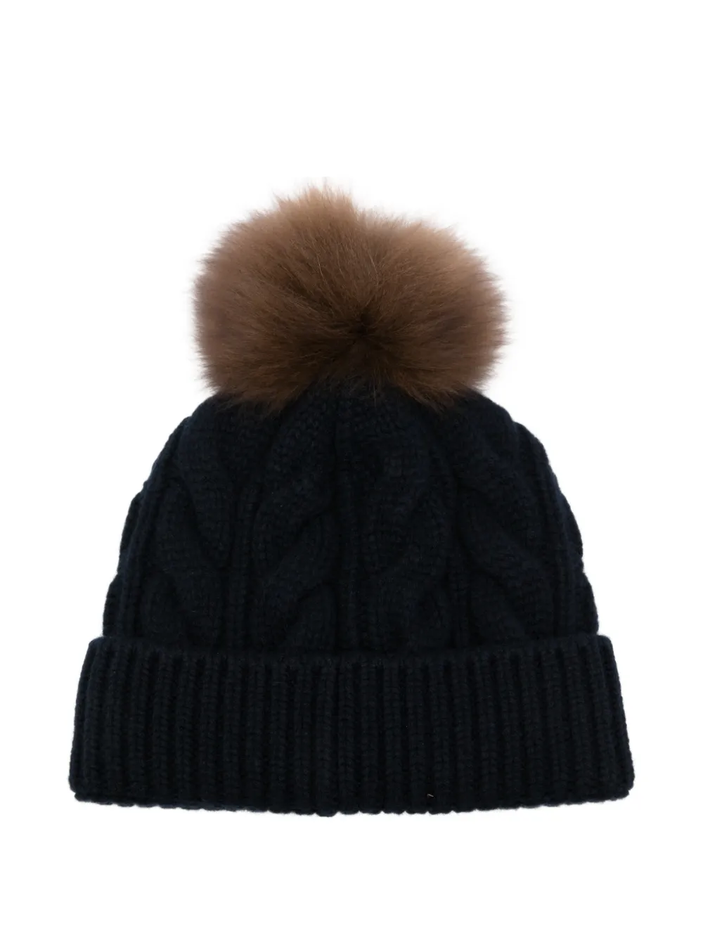Moncler Grenoble cable-knit pompom beanie hat Blauw