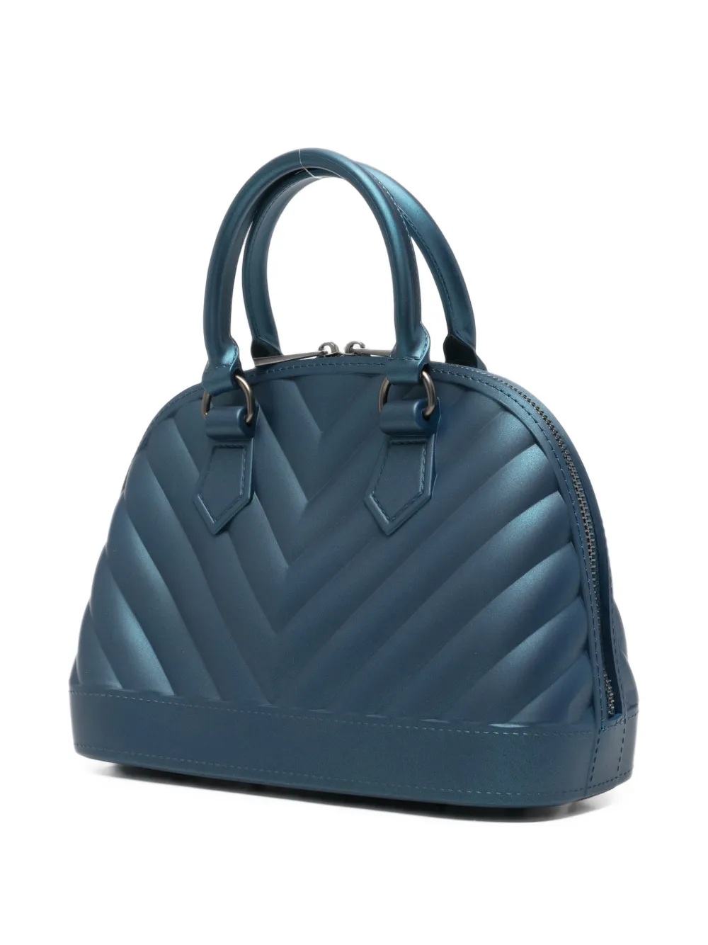 Marc Ellis Medium Flat Maya 27 gewatteerde shopper met chevron-patroon Blauw
