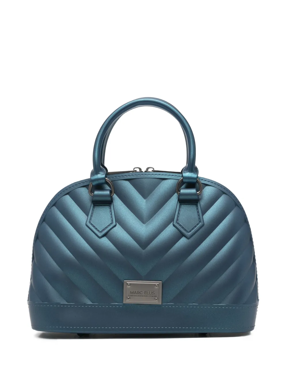 Marc Ellis Medium Flat Maya 27 gewatteerde shopper met chevron-patroon Blauw