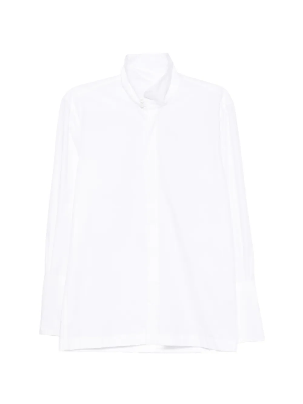 THELATEST Edith blouse met hoge hals en lange mouwen Wit