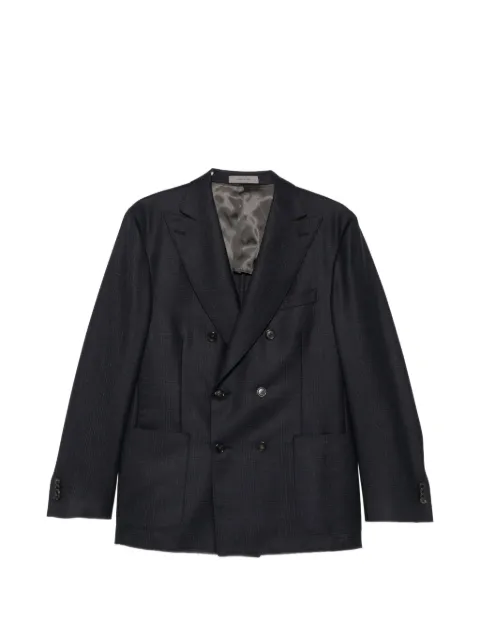 Corneliani double-breasted micro-check jacket