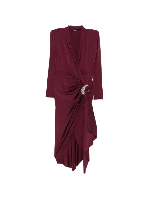 Amen crystal-embellished draped midi dress