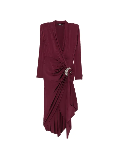 Amen crystal-embellished draped midi dress