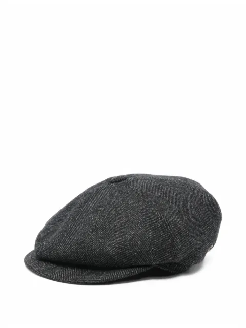 Tagliatore herringbone-pattern flat cap