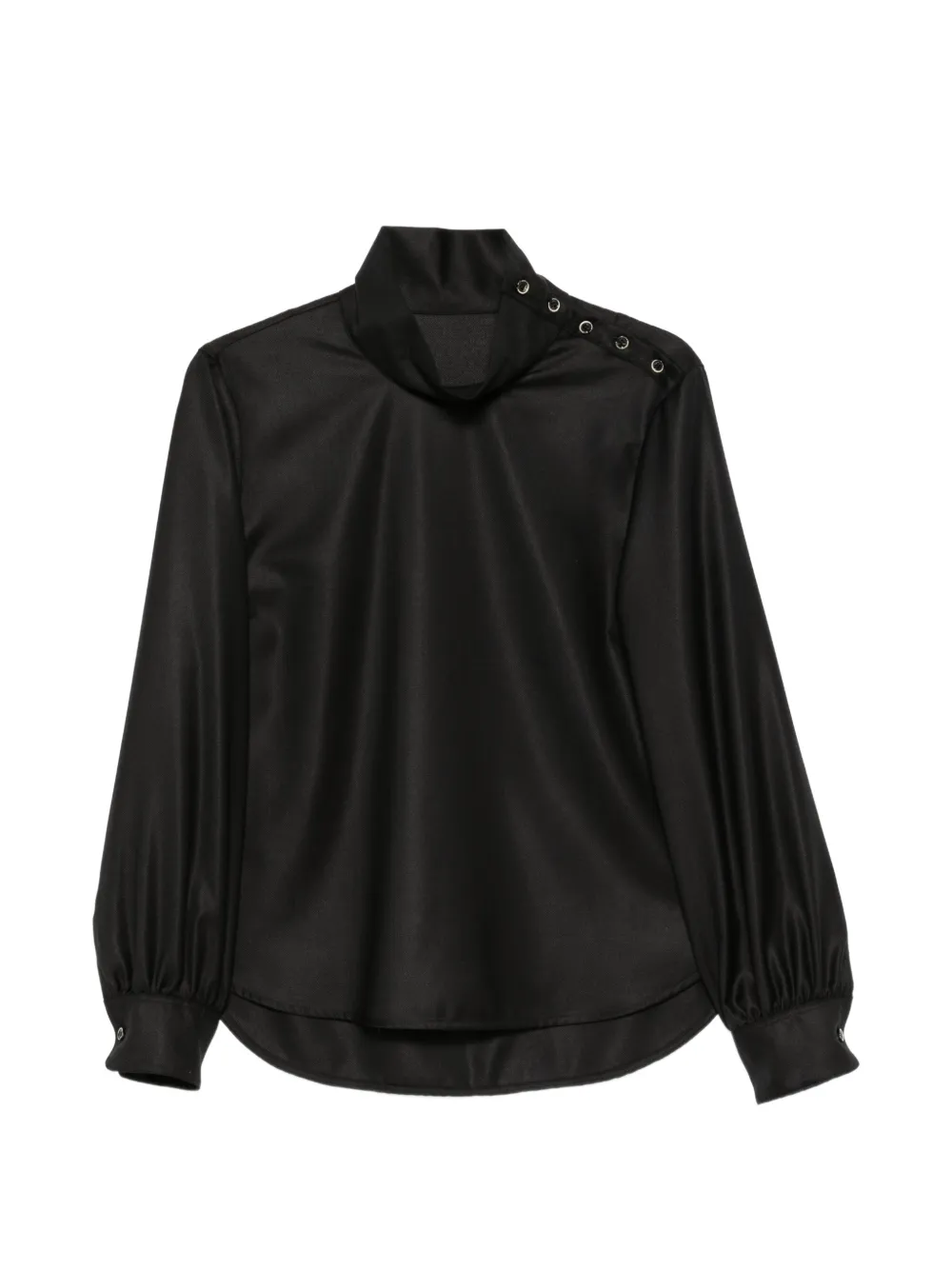 Nine In The Morning button-shoulder high-neck blouse - Nero