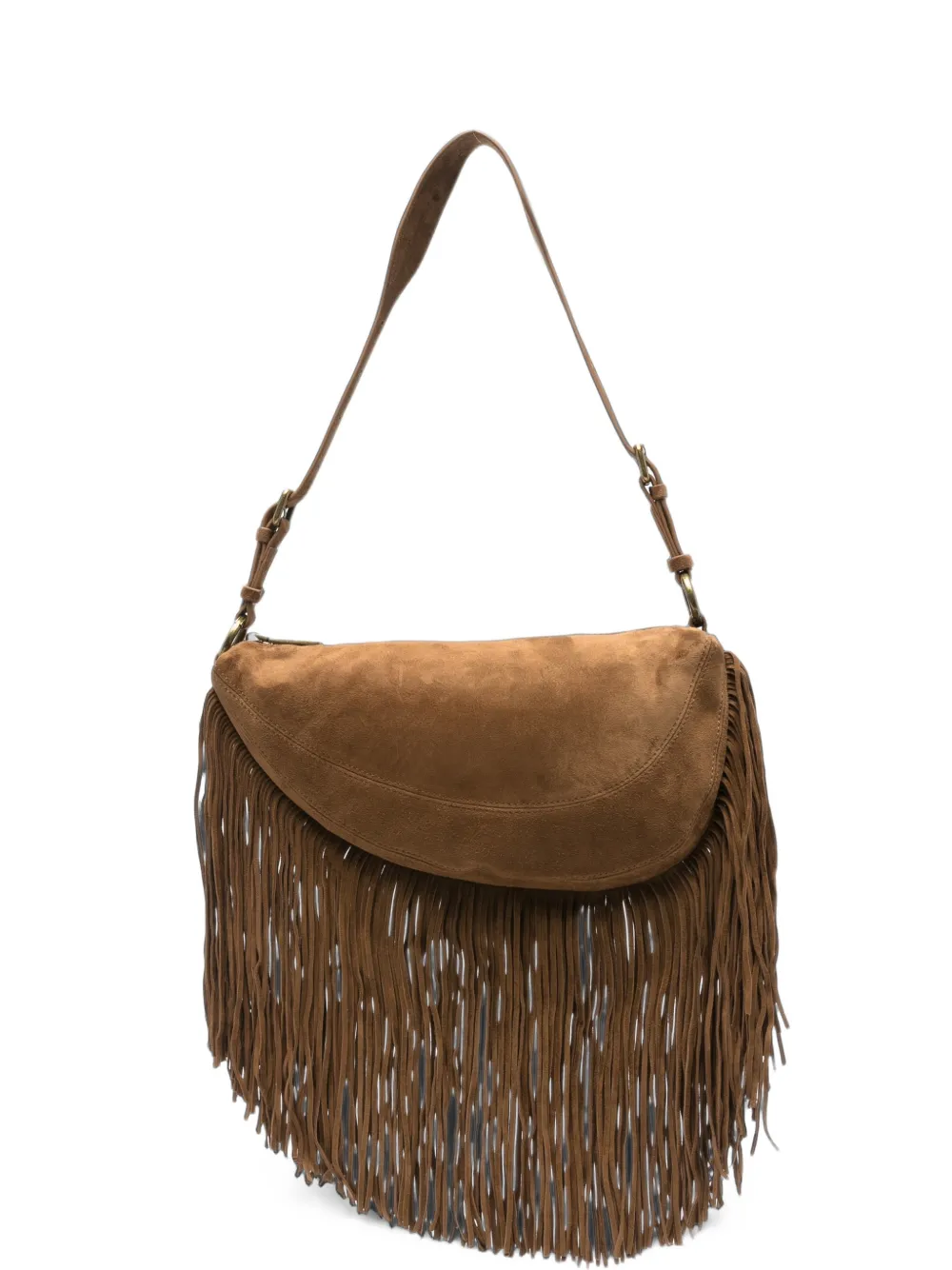 Ash Astrid fringe-trimmed shoulder bag - Marrone