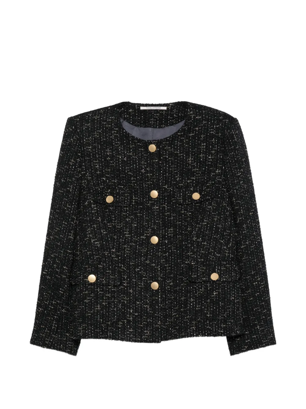 Tagliatore Jodie Jacke aus Bouclé-Strick mit Knöpfen - Schwarz