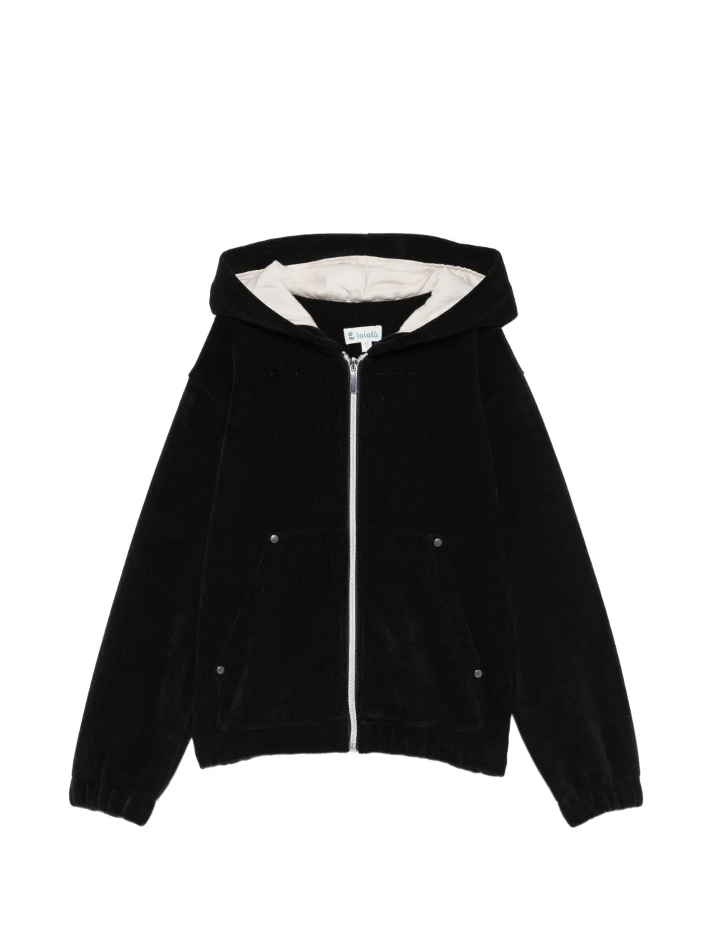 LALALU corduroy zip-up hoodie - Nero