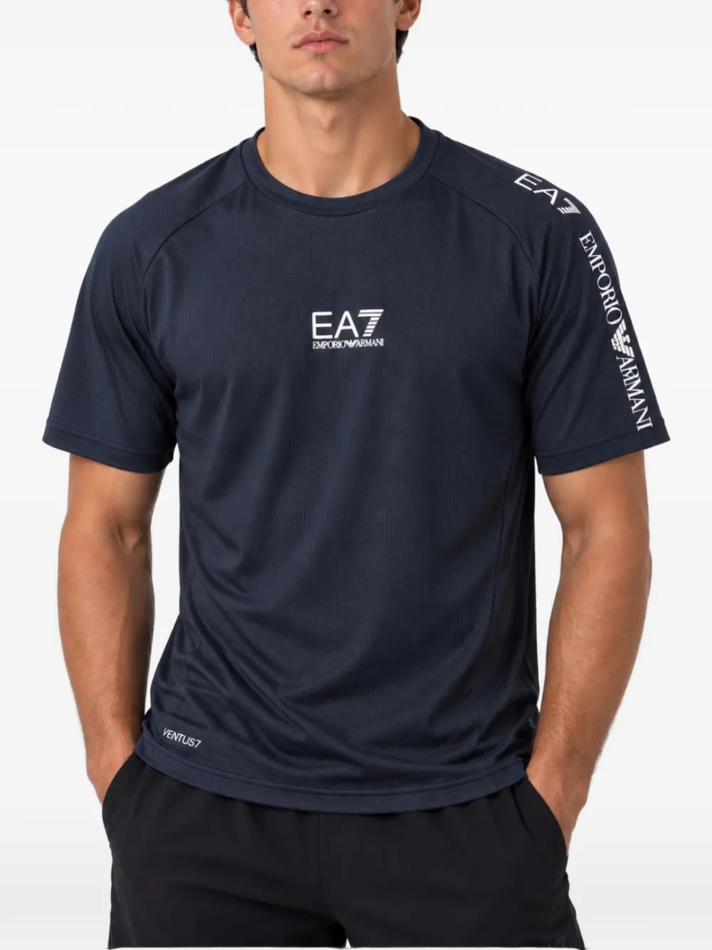 Emporio Armani T-shirt EA7 in rete - Blu