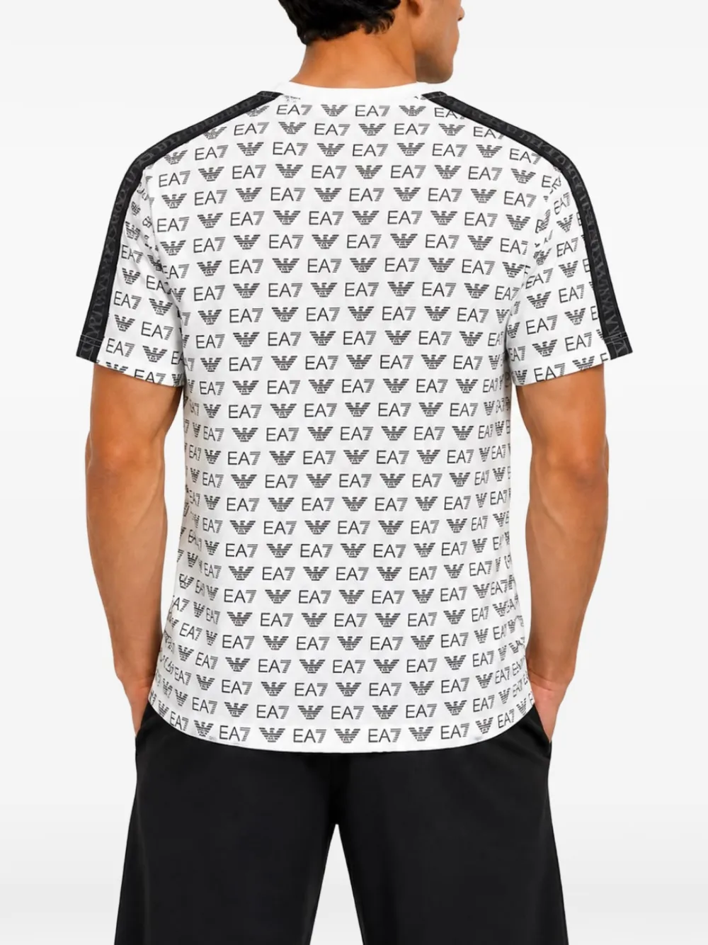 Emporio Armani EA7 T-shirt met logo-print Wit