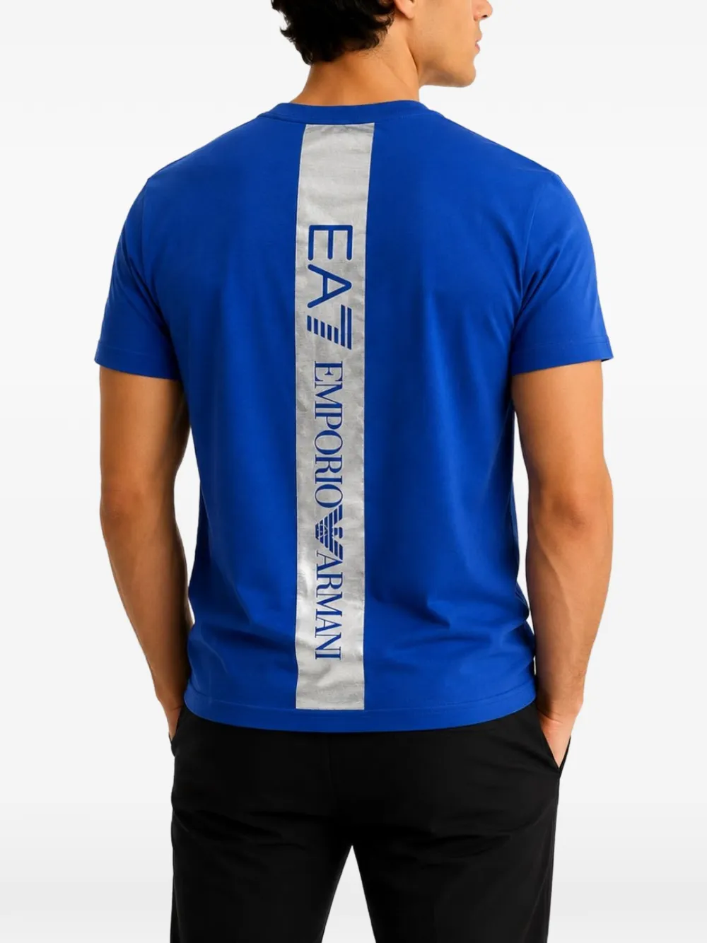 Emporio Armani EA7 T-shirt met logo-print Blauw