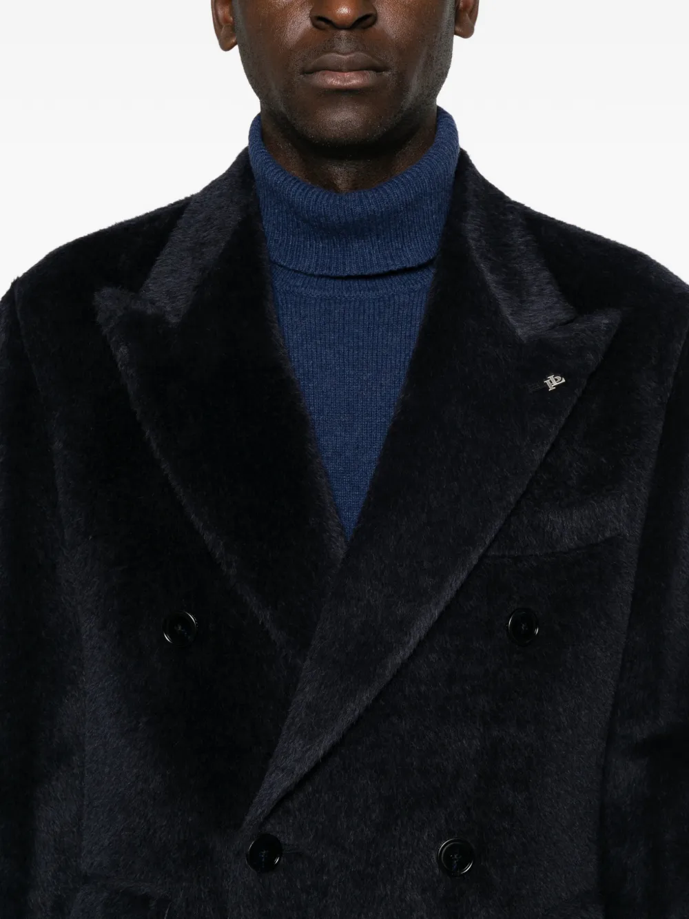 Tagliatore double-breasted peaked-lapel coat Blauw
