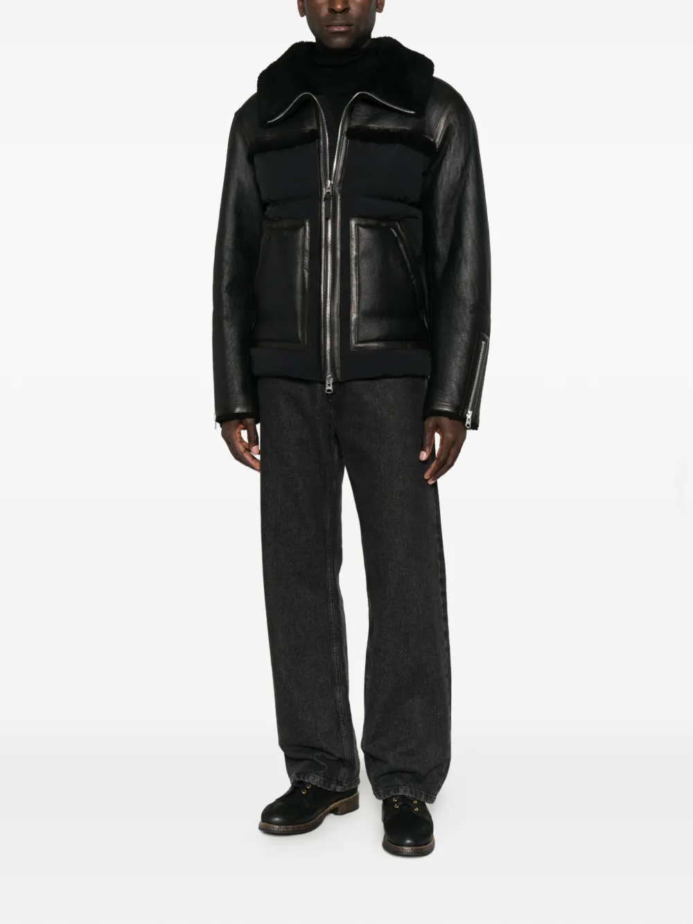 Mackage shearling-trim padded jacket - Black