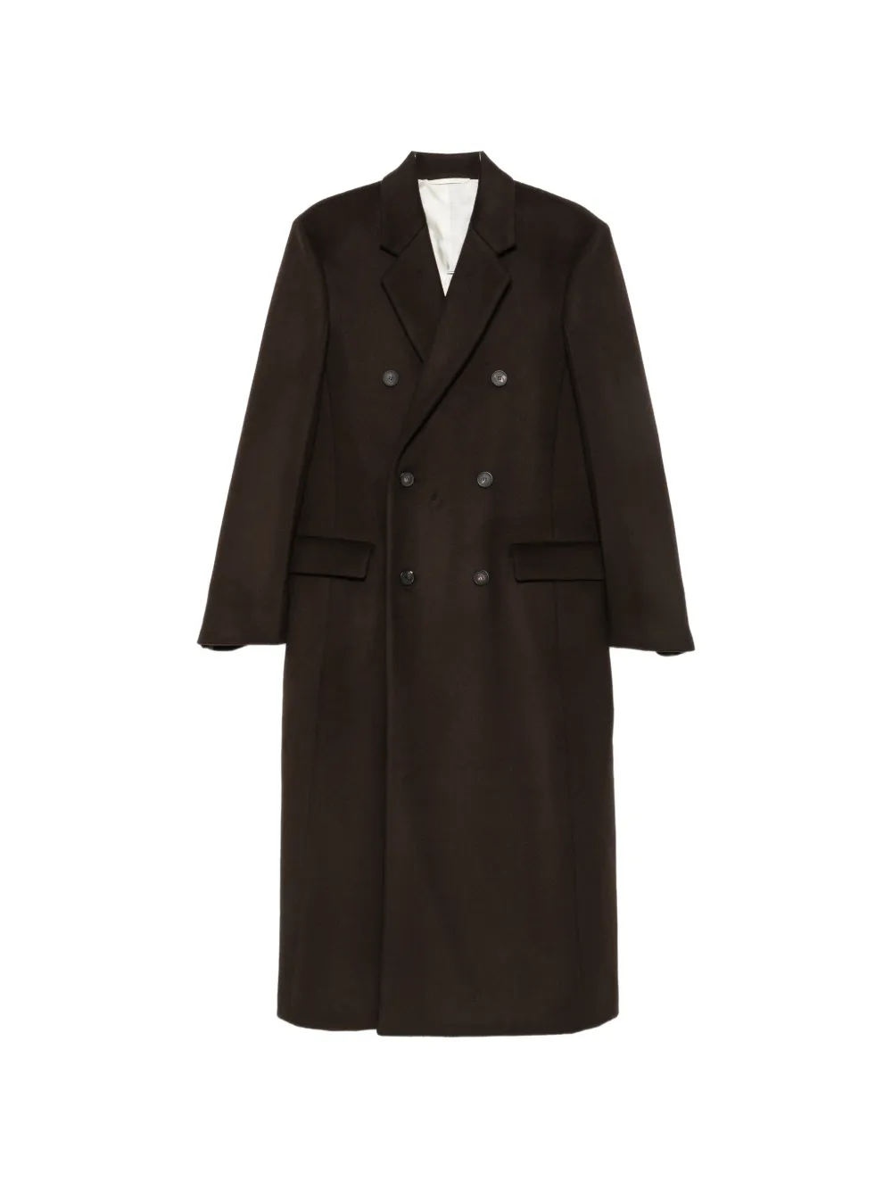 Carven double-breasted pearl-detail coat - Brown