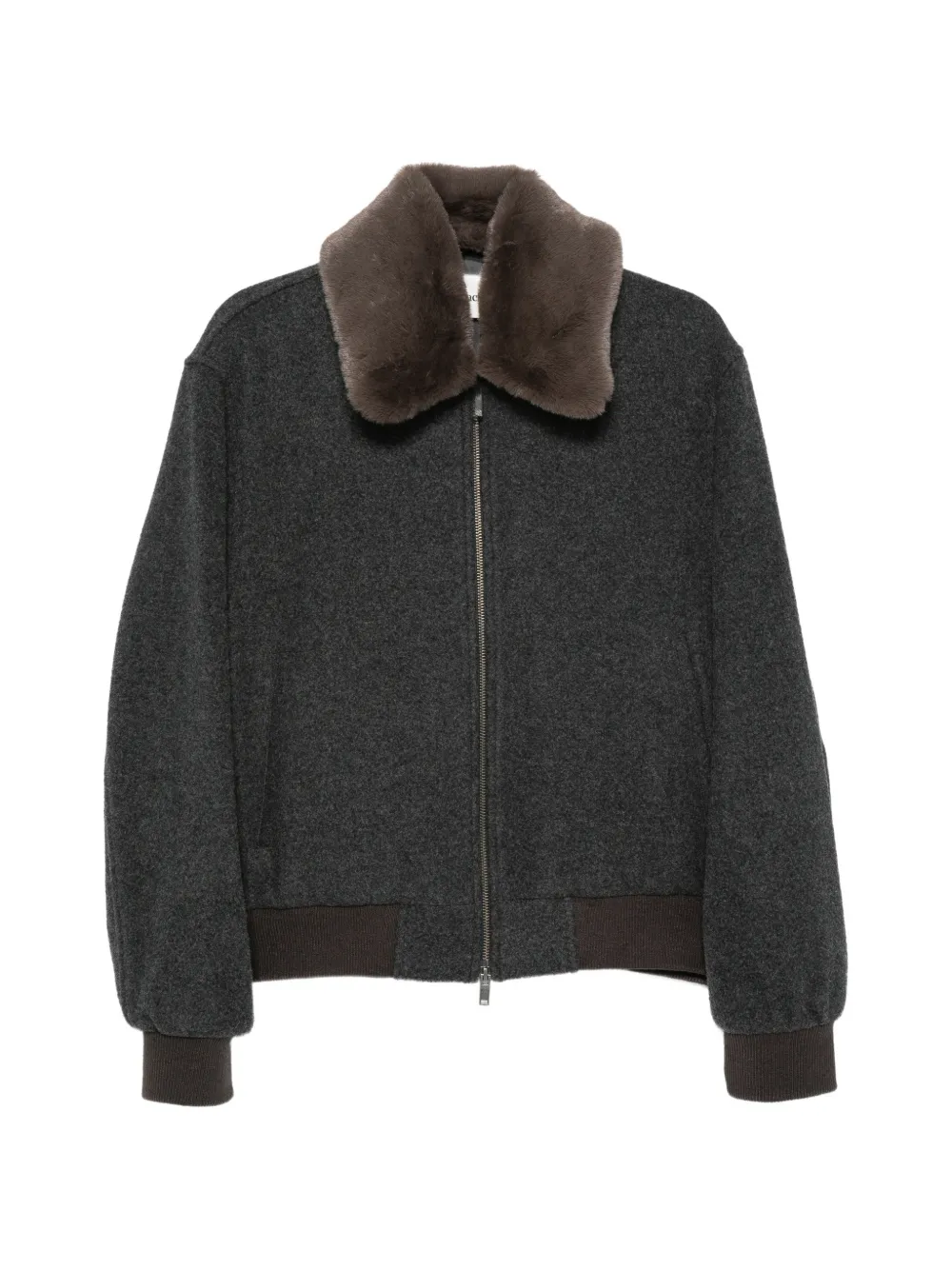 TONYWACK faux fur-collar bomber jacket - Grigio