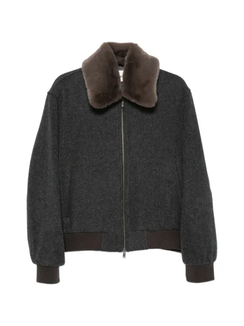 TONYWACK faux fur-collar bomber jacket
