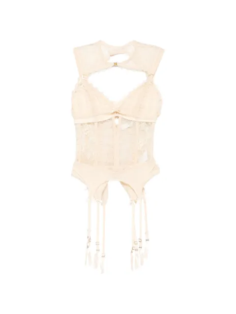 ZIMMERMANN top estilo corset con ribete de encaje