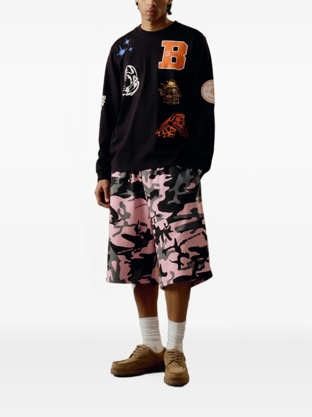 Billionaire Boys Club logo-print long-sleeve T-shirt Zwart