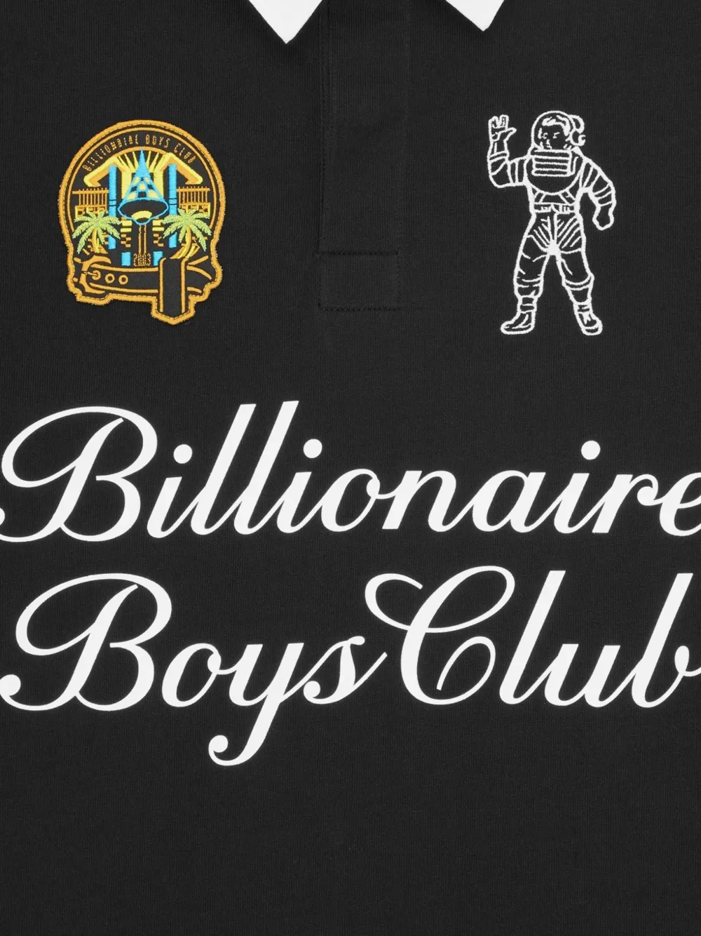 Billionaire Boys Club logo-embroidered panelled polo shirt Zwart