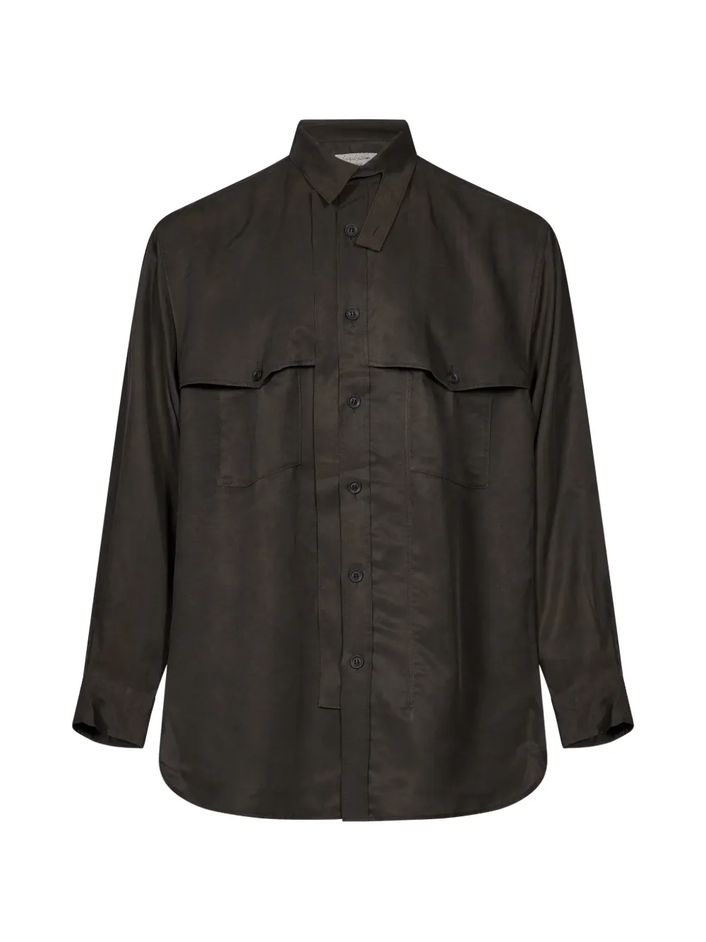 Yohji Yamamoto long-sleeved twill shirt - Verde