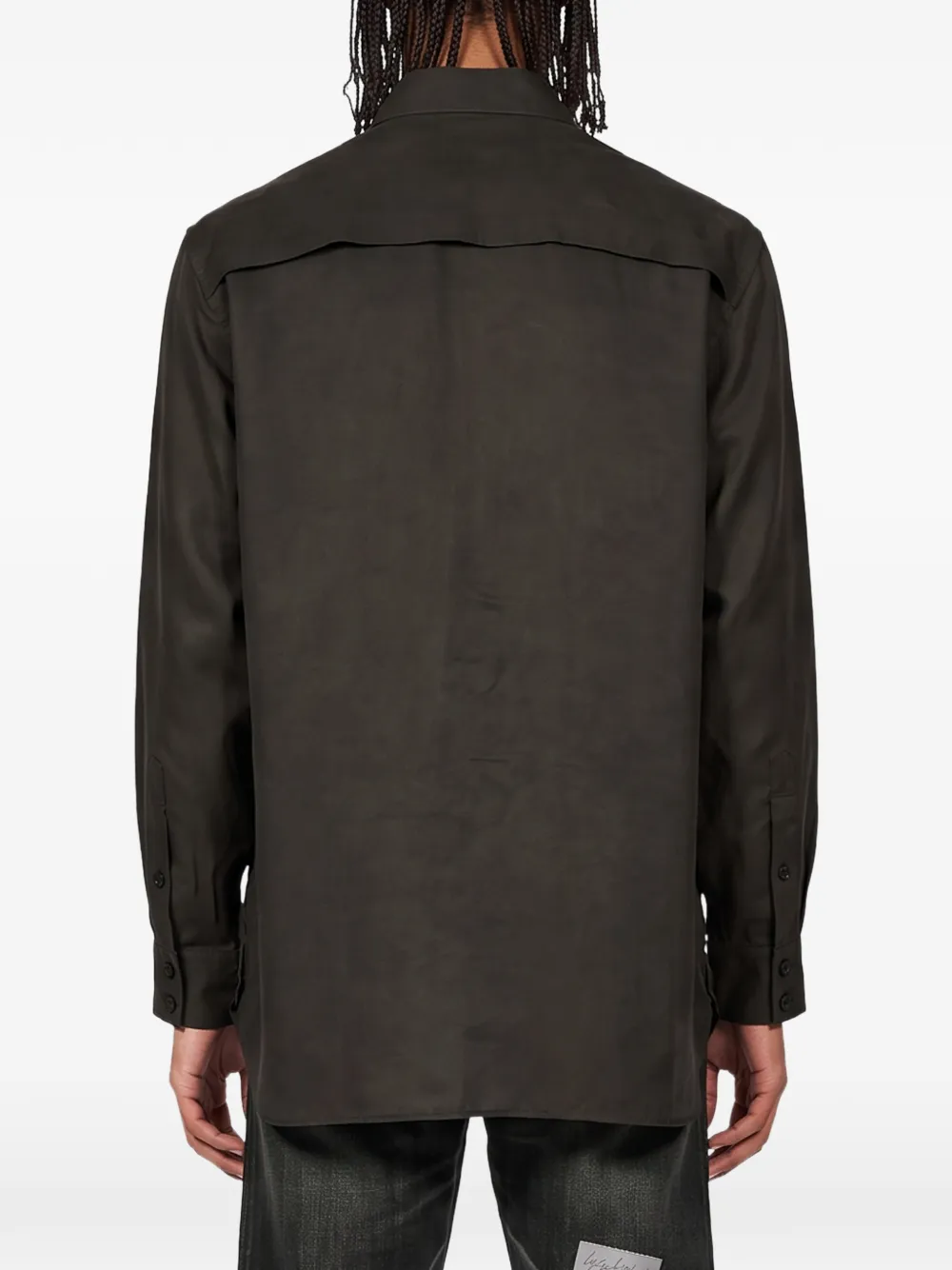 Yohji Yamamoto long-sleeved twill shirt Groen
