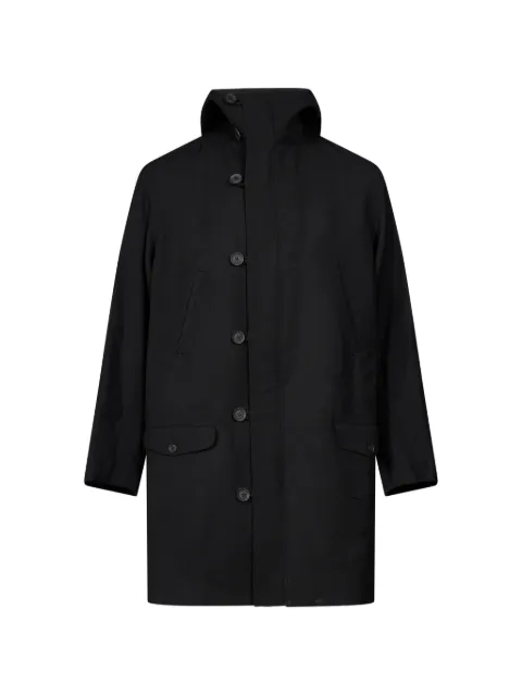 Yohji Yamamoto hooded single-breasted coat