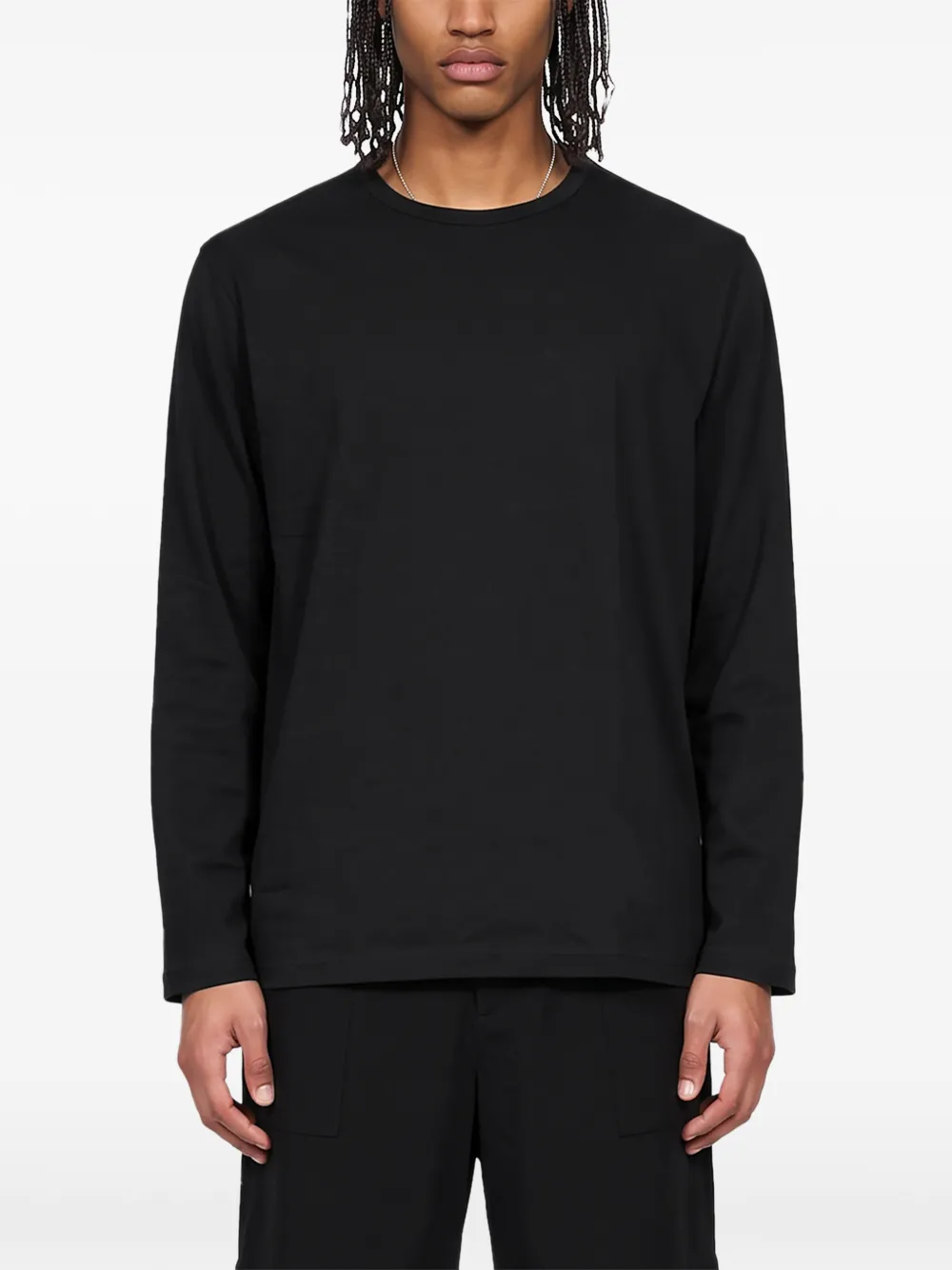 Yohji Yamamoto Re-logo long-sleeve T-shirt Zwart