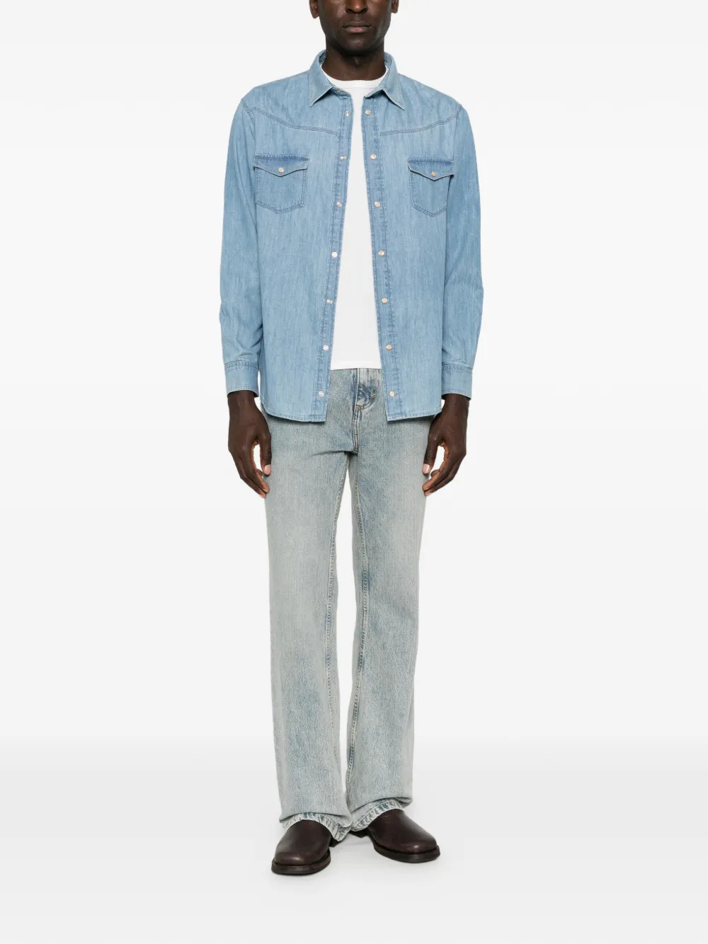 Emporio Armani Denim overhemd Blauw