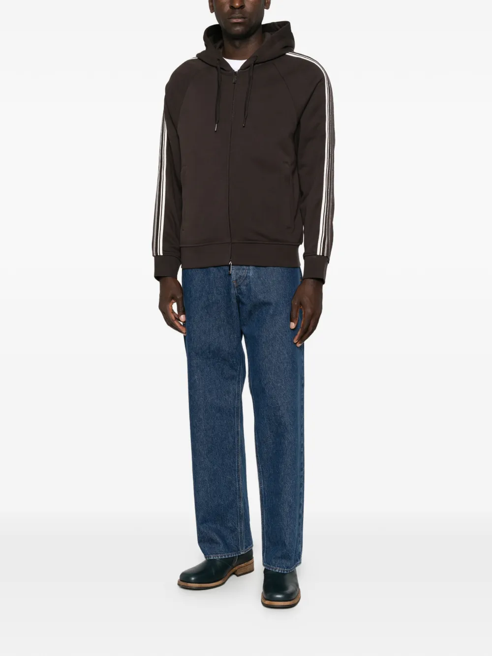 Emporio Armani Hoodie met raglanmouwen en zijstreep Bruin