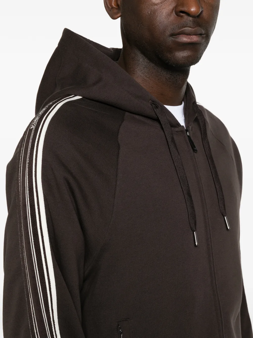 Emporio Armani Hoodie met raglanmouwen en zijstreep Bruin