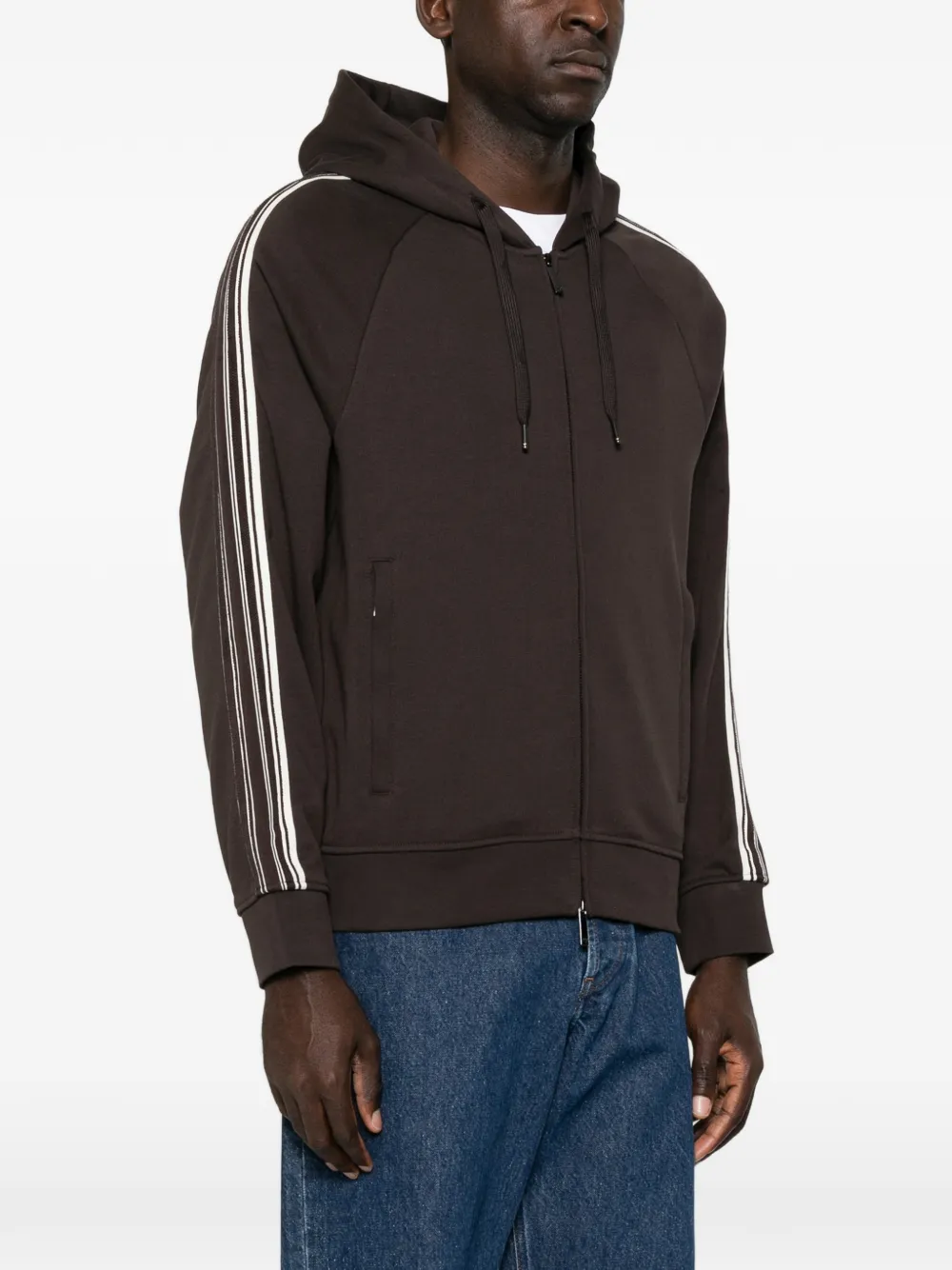 Emporio Armani Hoodie met raglanmouwen en zijstreep Bruin