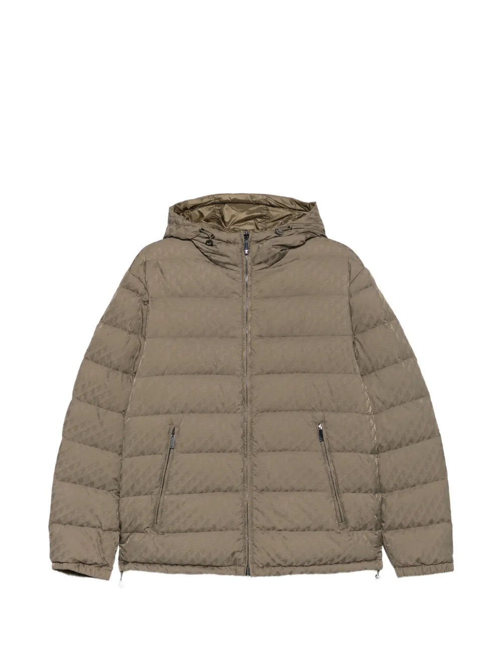Emporio Armani quilted hooded coat Groen