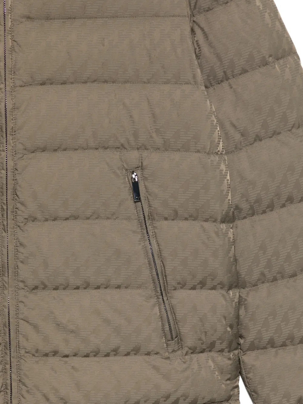 Emporio Armani quilted hooded coat Groen