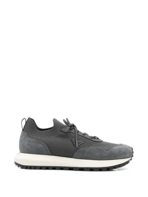 Emporio Armani logo-plaque panelled sneakers