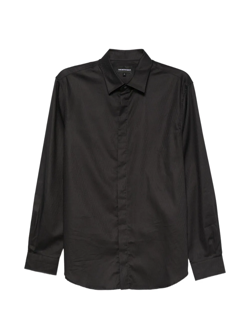 Emporio Armani monogram-pattern long-sleeve shirt - Nero