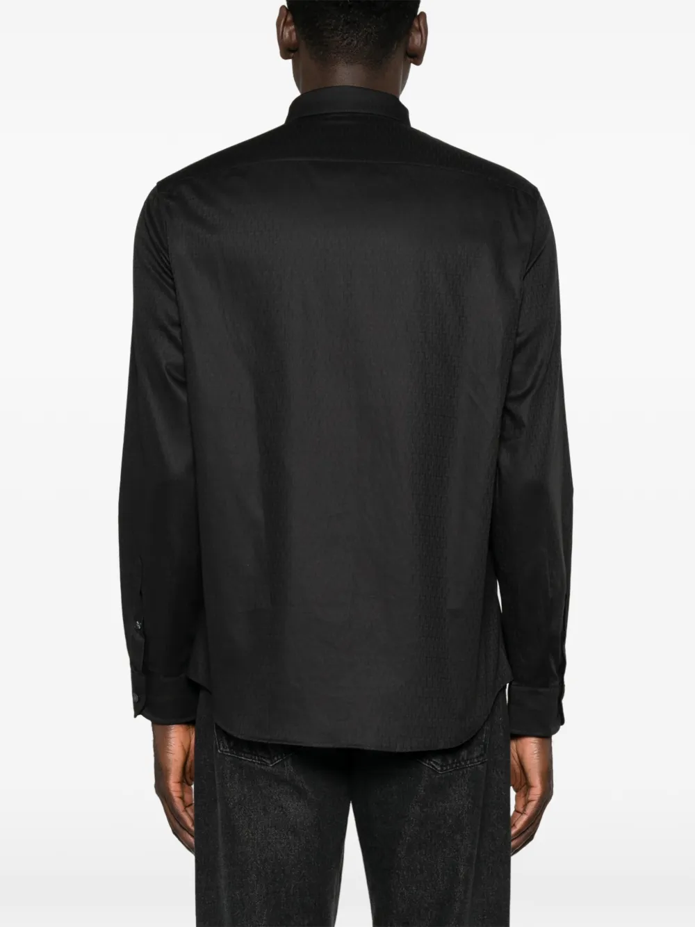 Emporio Armani Overhemd met monogram-print Zwart