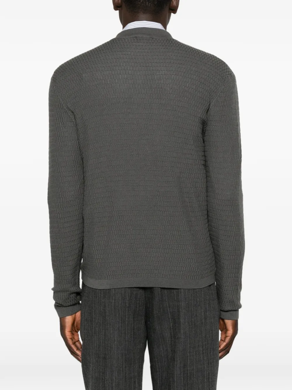 Emporio Armani Vest met wafelpatroon Grijs