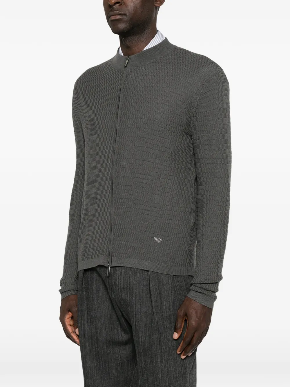 Emporio Armani Vest met wafelpatroon Grijs