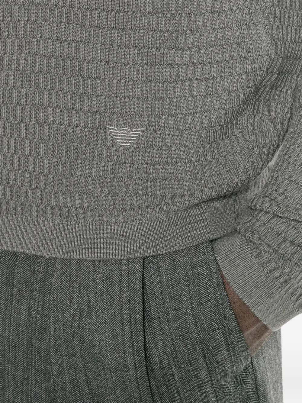 Emporio Armani Vest met wafelpatroon Grijs
