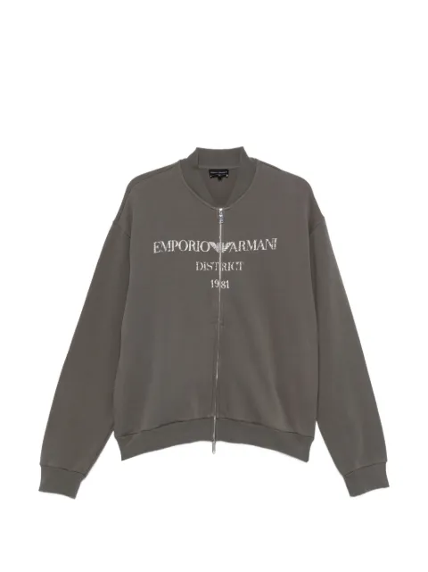 Emporio Armani sudadera con cierre y logo estampado
