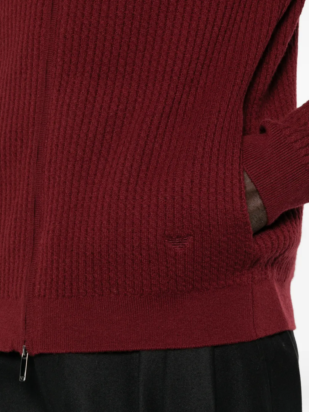 Emporio Armani Ribgebreid vest Rood