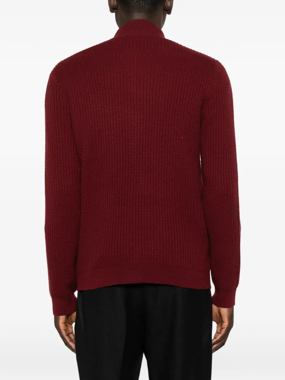 Emporio Armani Ribgebreid vest Rood