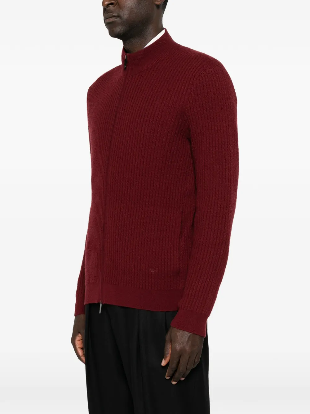 Emporio Armani Ribgebreid vest Rood