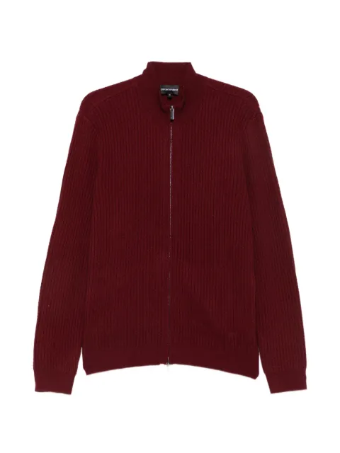Emporio Armani ribbed-knit zip-up cardigan