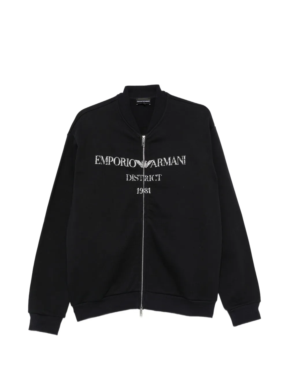 Emporio Armani logo-print zip-fastening sweatshirt - Blu