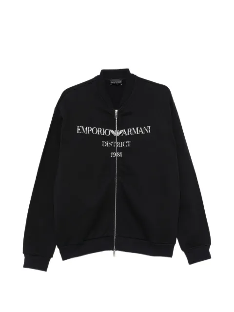 Emporio Armani logo-print zip-fastening sweatshirt
