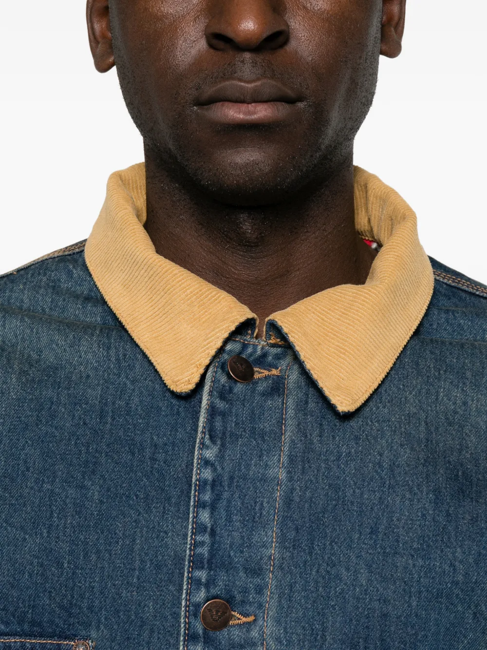 Emporio Armani Denim jack met contrasterende kraag Blauw